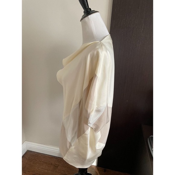NWOT YIGAL AZROUEL Cream and Beige Silk Tunic SZ 2 (M) - Picture 3 of 5